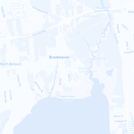 Google map showing Brookhaven, North Bellport, South Haven, and surrounding South Shore Long Island waterways and wetlands